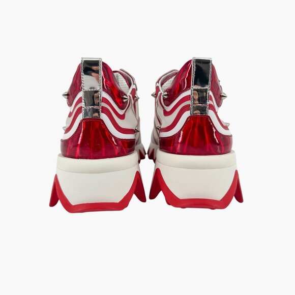 Christian Louboutin Sharkina White Mesh Red Sneakers Size 38 US 8 Women's 6968 - Picture 7 of 14